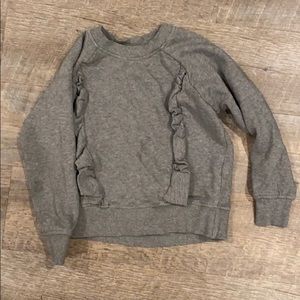 Girls ruffle sweatshirt.